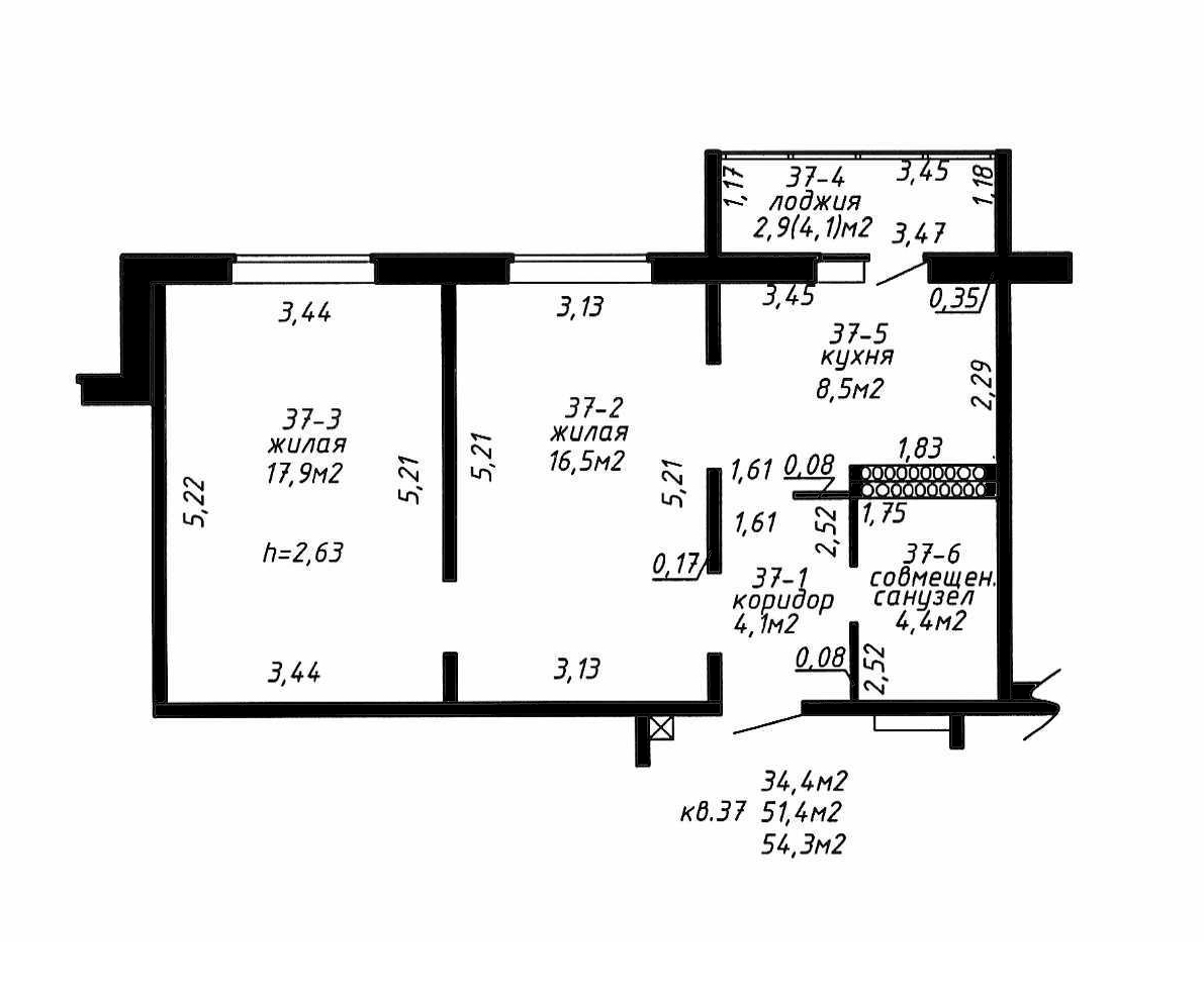 Купить двухкомнатную квартиру на ул. Пенязькова, 55 в Гомеле за 28502.2$